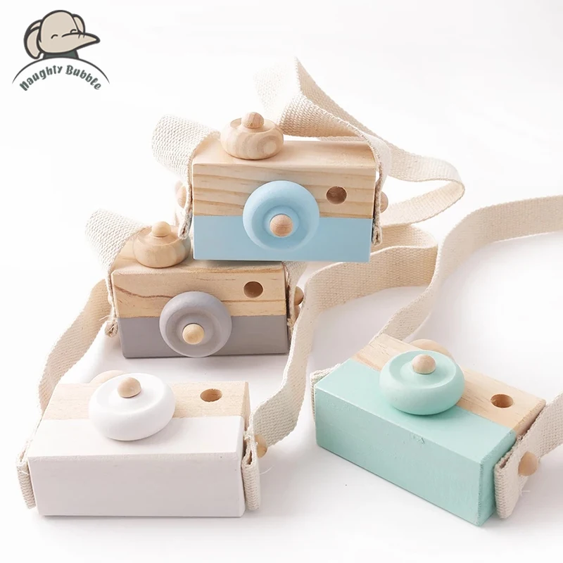 Wooden Fashion Camera Baby Toys Pendant Baby Block Montessori Toys for Children Wooden DIY Presents Nursing Gift Outdoor Toys 1