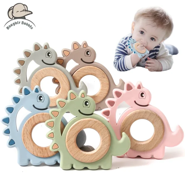 1 PC Cartoon Dinosaur Molar Toy for Baby Oral Care Products BPA-Free Silicone Baby Teethe 1