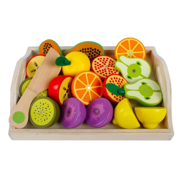 Simulation Kitchen Pretend Toy Wooden Classic Game Montessori Educational Toy For Children Kids Gift Cutting Fruit Vegetable Set 1