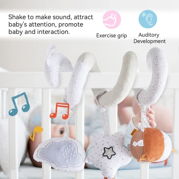 Crib Toy Star Cloud Spiral Bed Around Pendant Detachable Early Childhood Education Toy For Newborns A Gift For Babies 0-2 Years 3