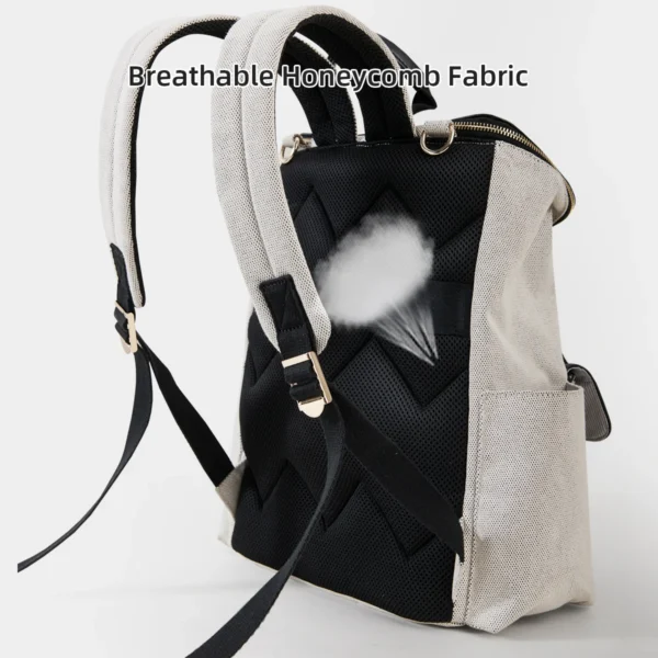 Sunveno-mochila multifunción para mamá, bolso de bebé elegante con almohadilla para cambiar, gran capacidad, pata de gallo 5